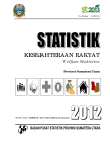 Statistik Kesejahteraan Rakyat Provinsi Sumatera Utara 2012